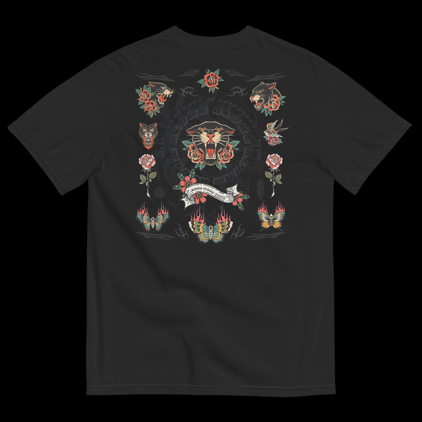 Bluhe CHAOS BLK Edition 001 Embroidered Unisex Tee (Graphic & Sleeve) Special Front*